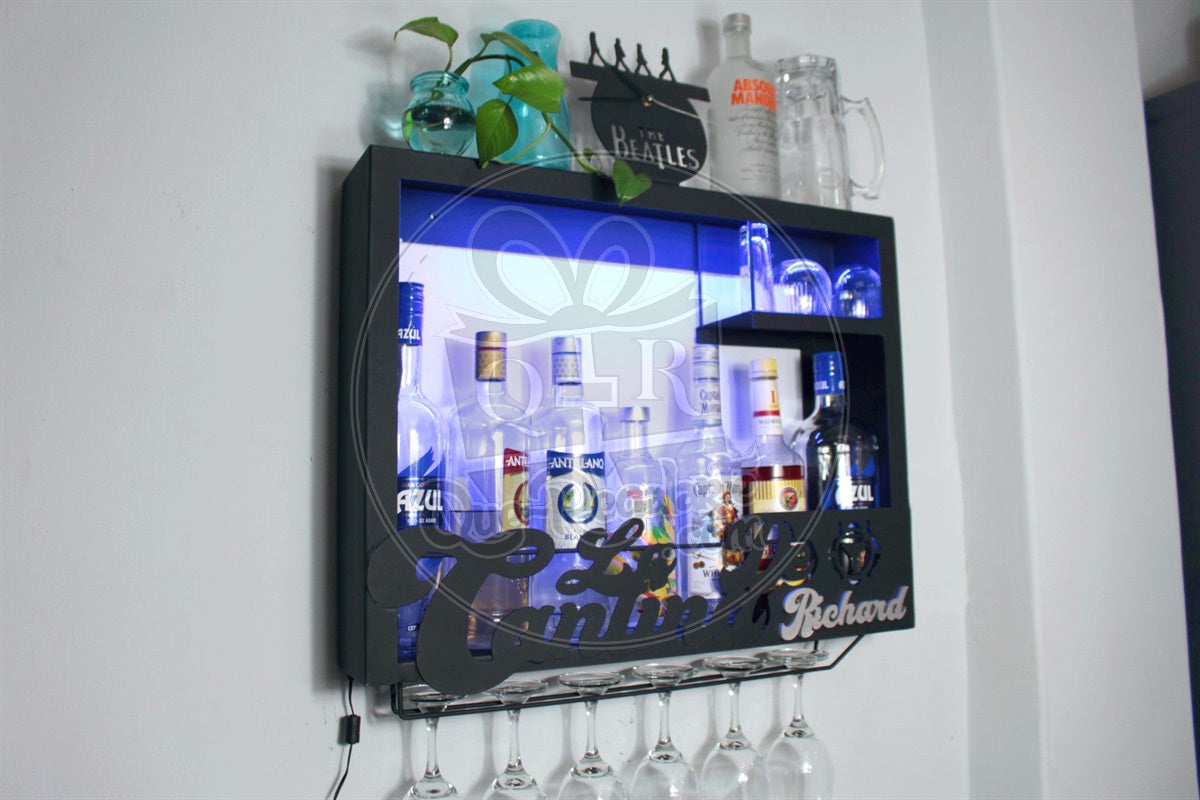 Cantina Moderna Minibar Leds Multicolor Rgb Metalica Porta Vinos