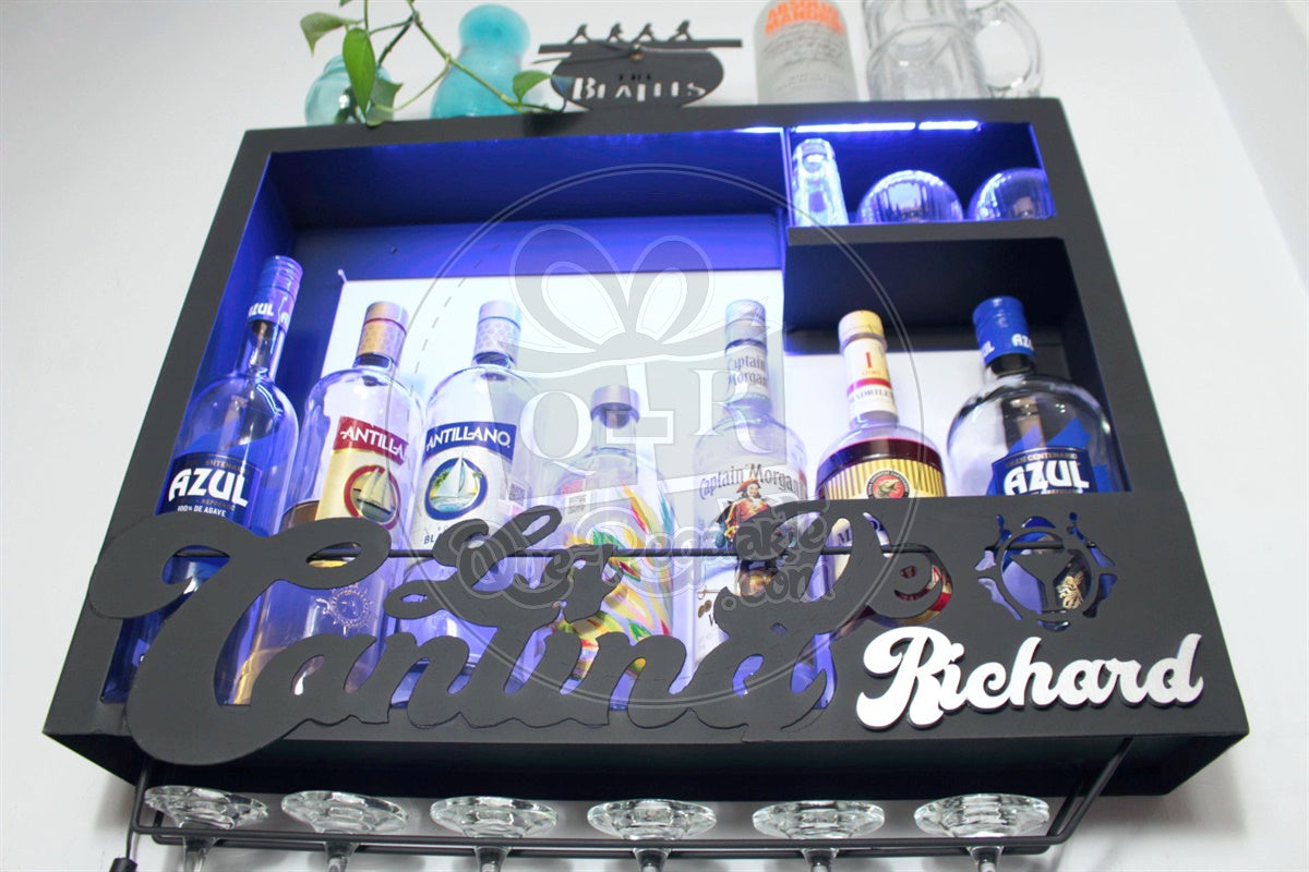 Cantina Moderna Minibar Leds Multicolor Rgb Metalica Porta Vinos