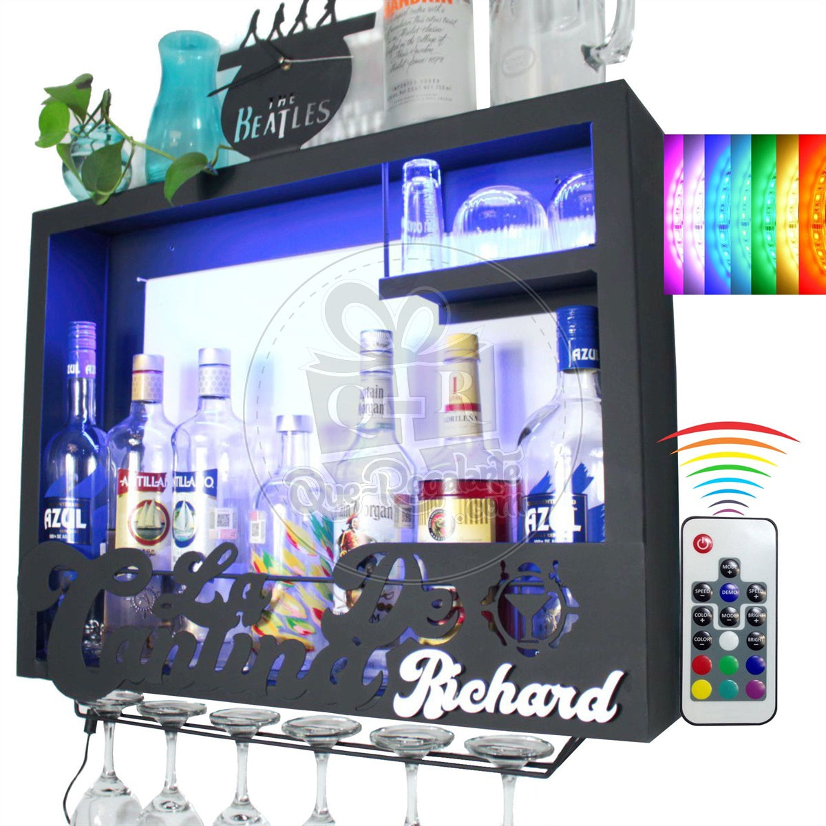 Cantina Moderna Minibar Leds Multicolor Rgb Metalica Porta Vinos