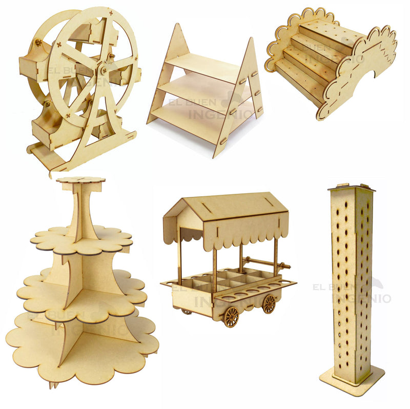 Kit Accesorios O Muebles Para Mesa De Dulces Cumpleaños