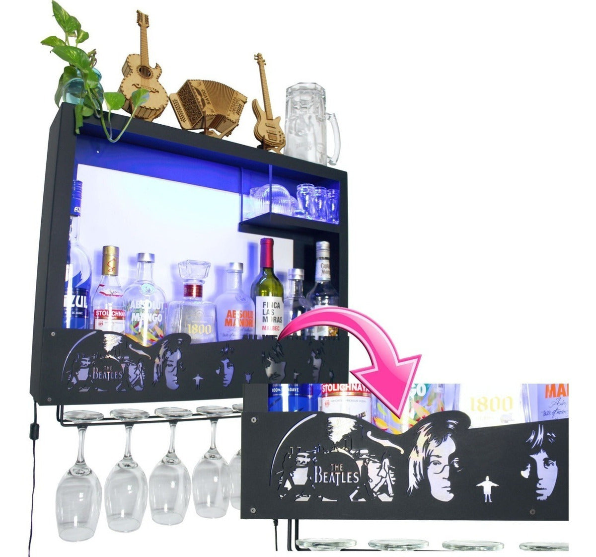 Cantina The Beatles cantinera moderna leds cava porta vinos regalo
