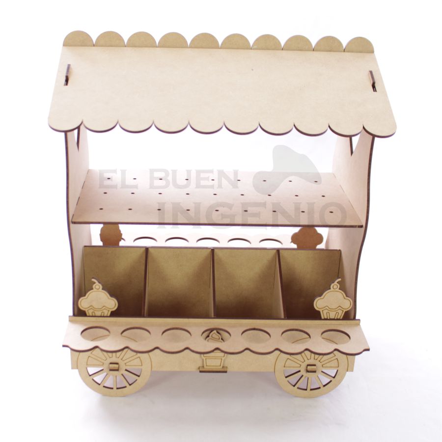 Carrito dulcero con porta conos y paletas