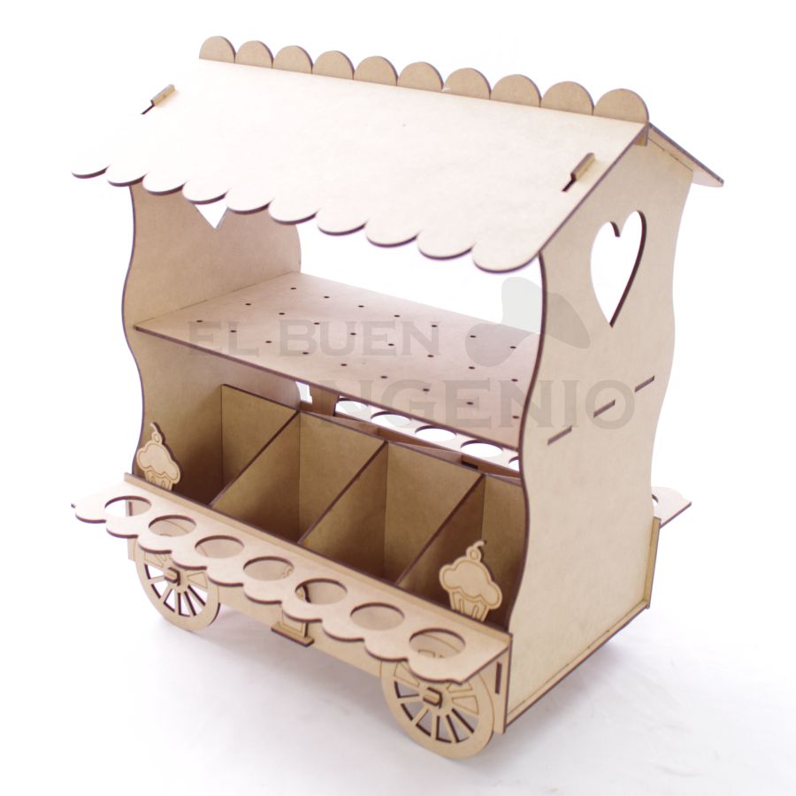 Carrito dulcero con porta conos y paletas