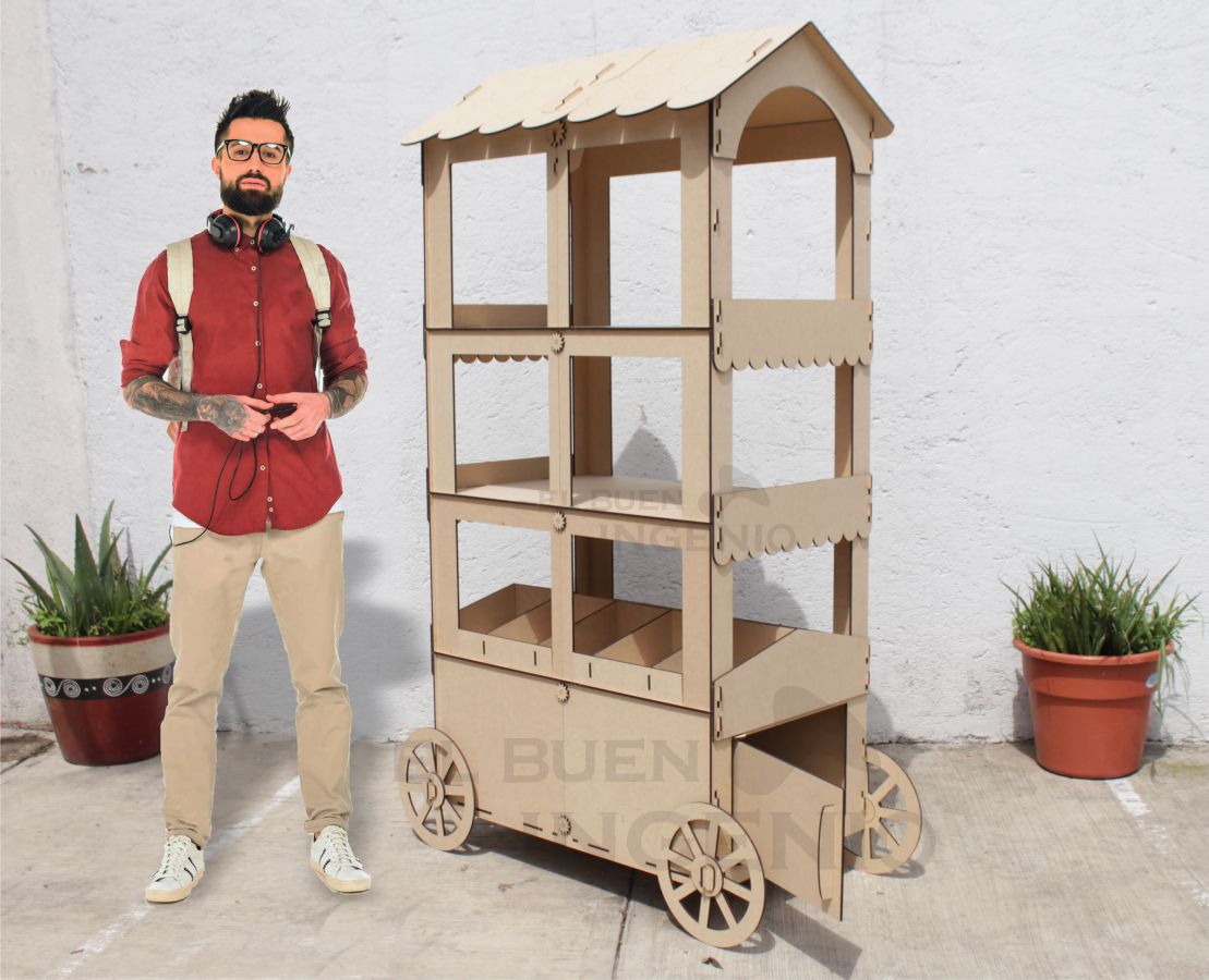 Carrito para mesa de dulces Tamaño real