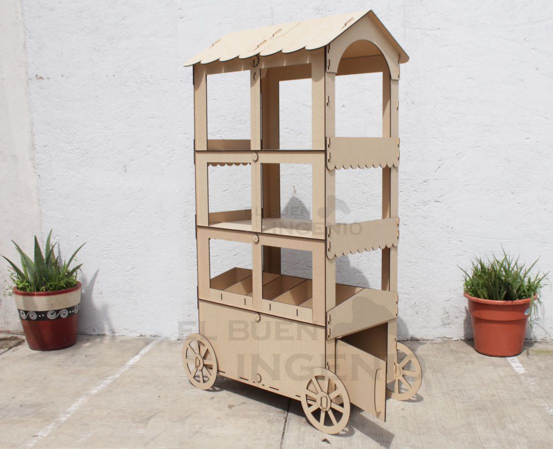 Carrito para mesa de dulces Tamaño real