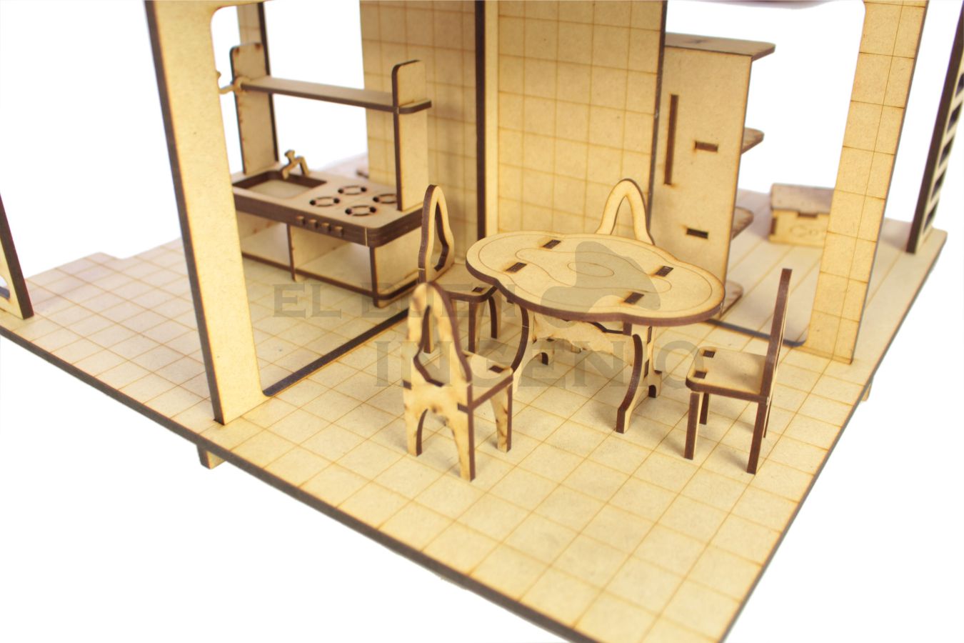 Casa de Muñecas Portatil con muebles incluidos