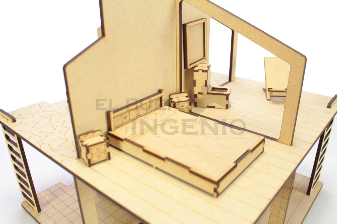 Casa de Muñecas Portatil con muebles incluidos