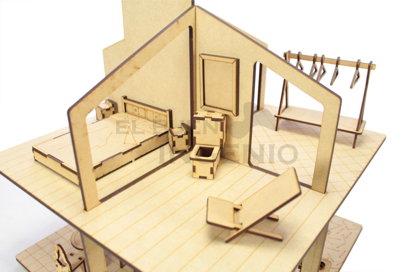 Casa de Muñecas Portatil con muebles incluidos