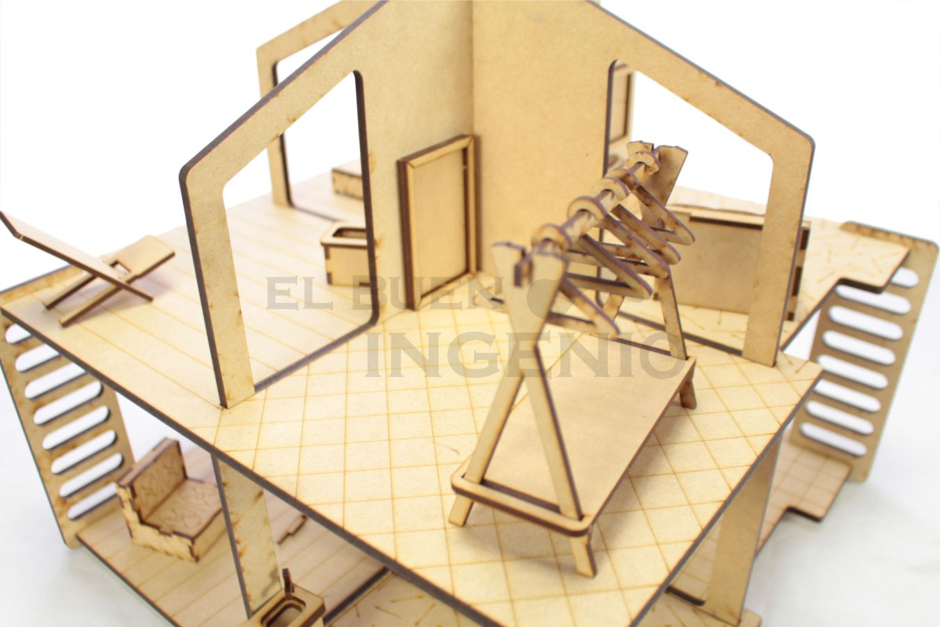 Casa de Muñecas Portatil con muebles incluidos