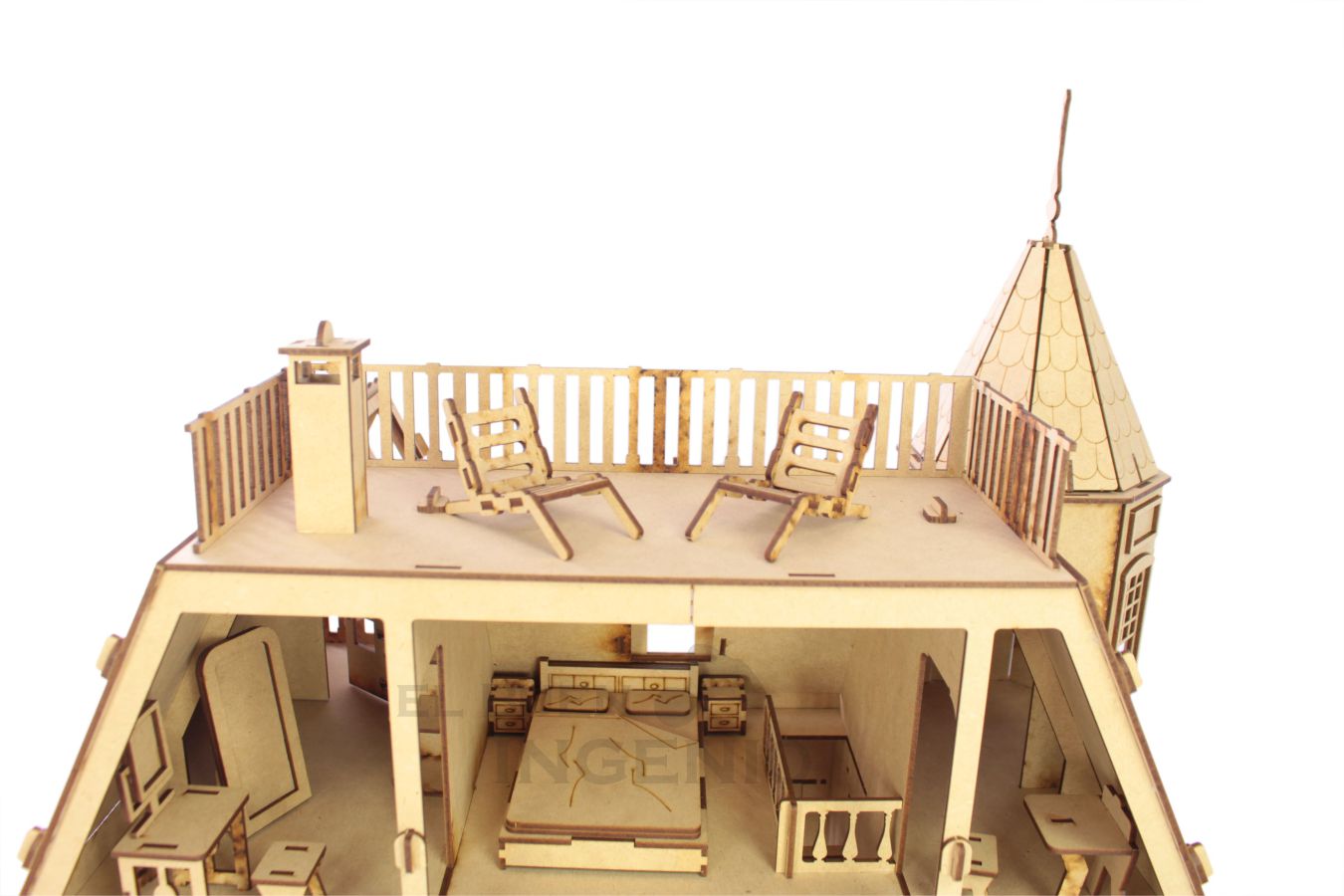 Casa de muñecas Mansion 1 con muebles set 33 piezas