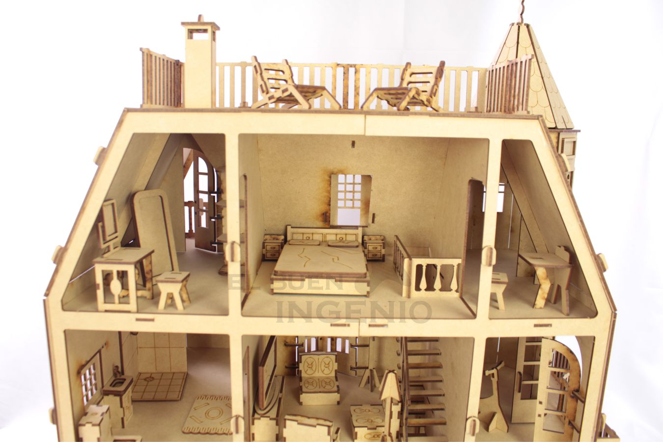 Casa de muñecas Mansion 1 con muebles set 33 piezas