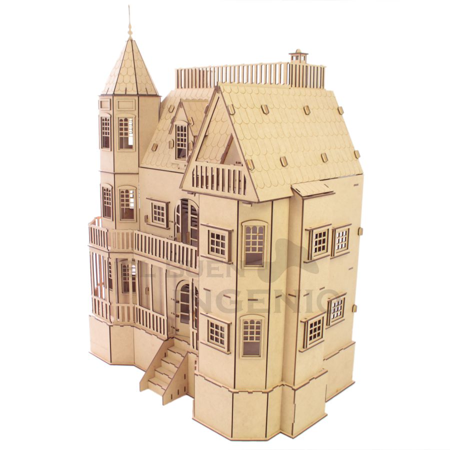 Casa de muñecas Mansion 1 con muebles set 35 piezas