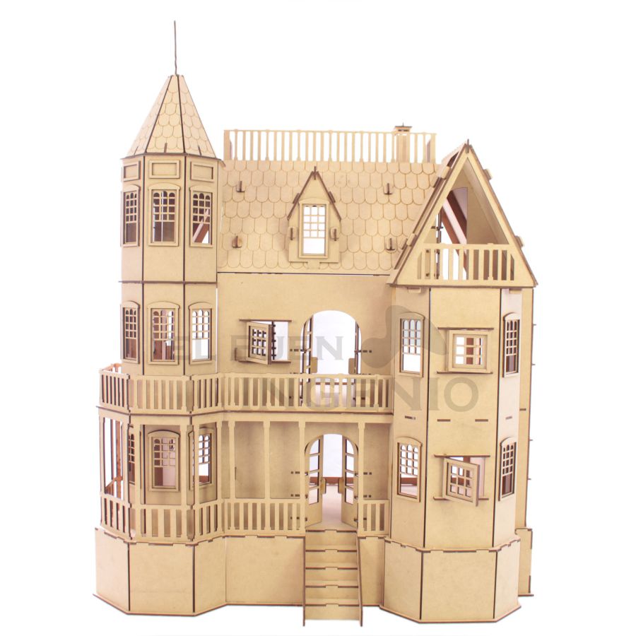 Casa de muñecas Mansion 1 con muebles set 35 piezas