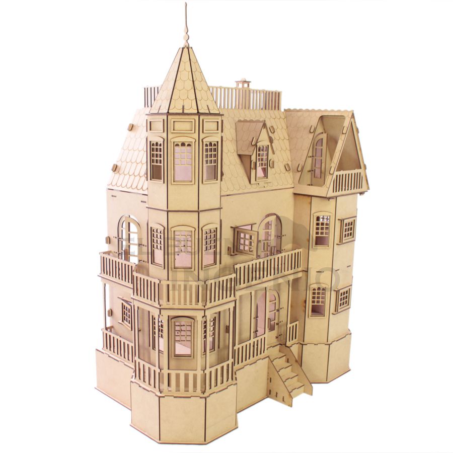 Casa de muñecas Mansion 1 con muebles set 33 piezas