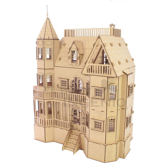 Casa de muñecas Mansion 1 con muebles set 35 piezas