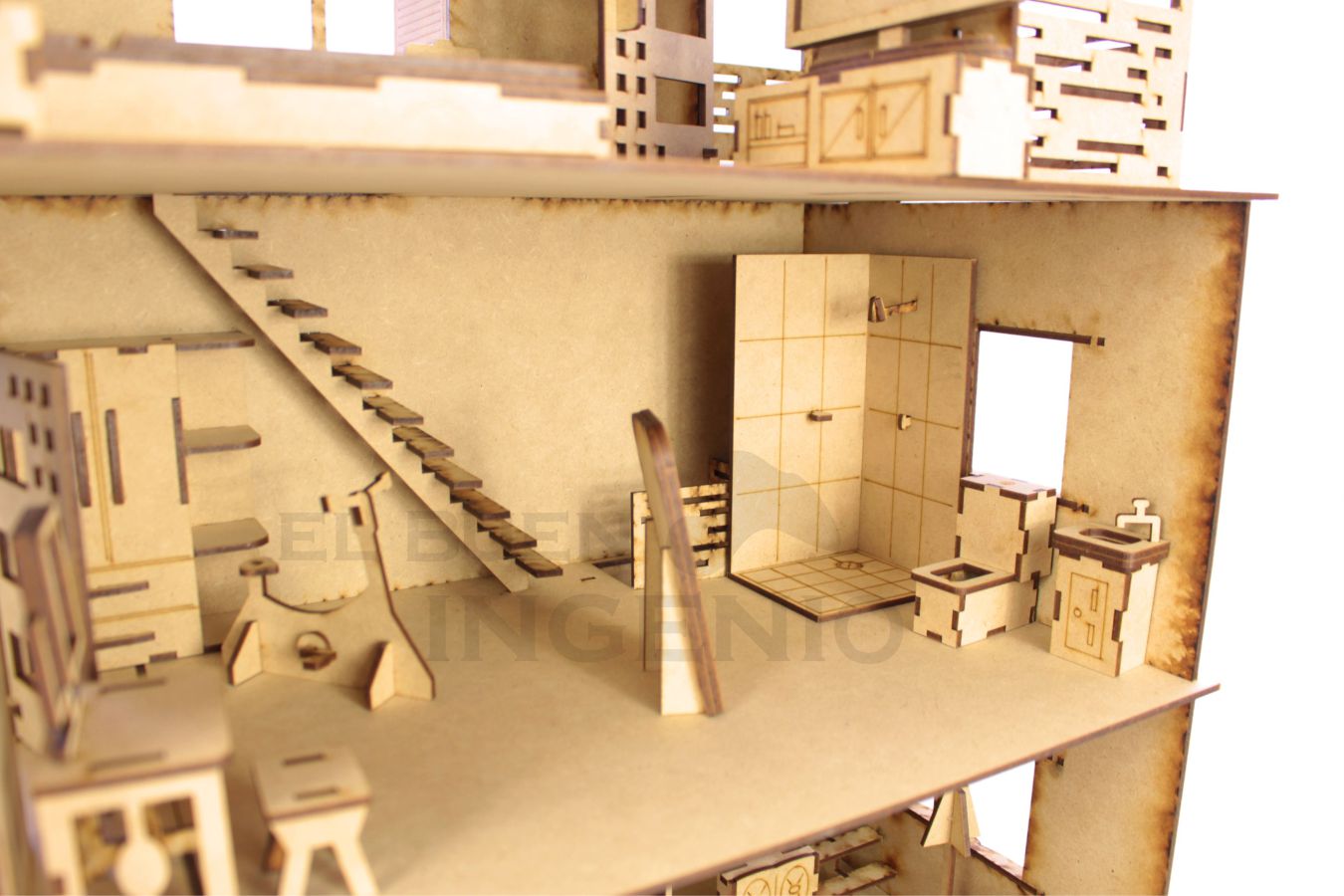 Casa de muñecas Moderna con muebles incluidos