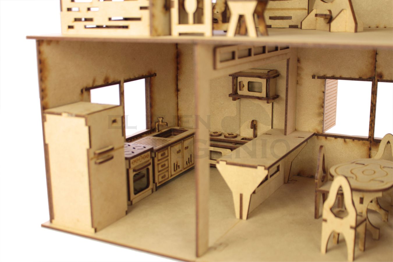 Casa de muñecas Moderna con muebles incluidos