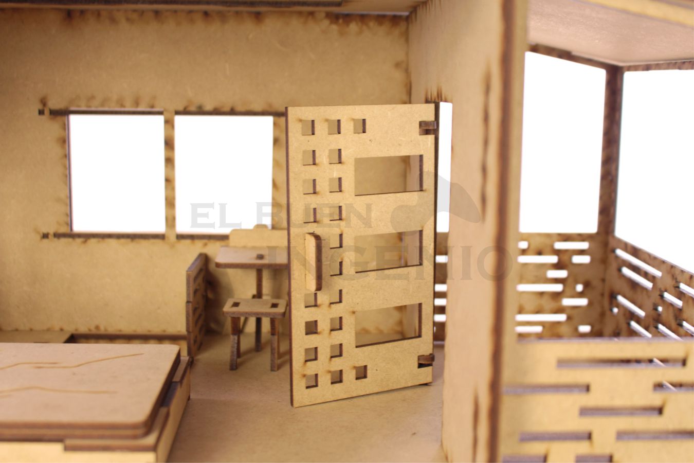 Casa de muñecas Moderna con muebles incluidos
