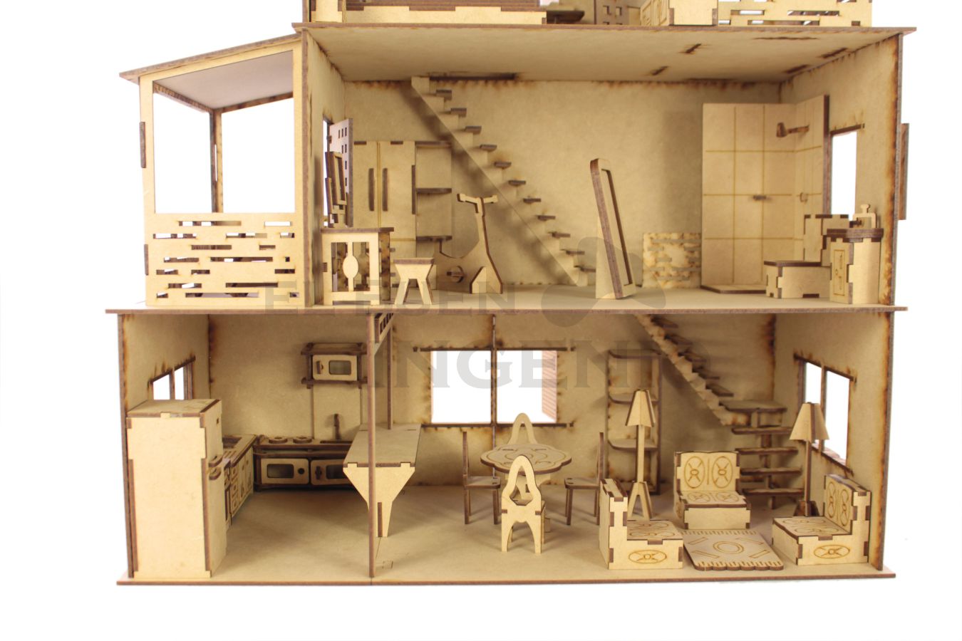 Casa de muñecas Moderna con muebles incluidos