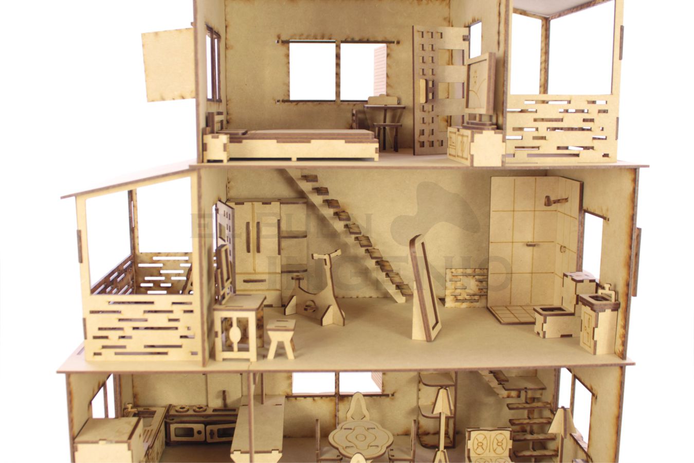 Casa de muñecas Moderna con muebles incluidos