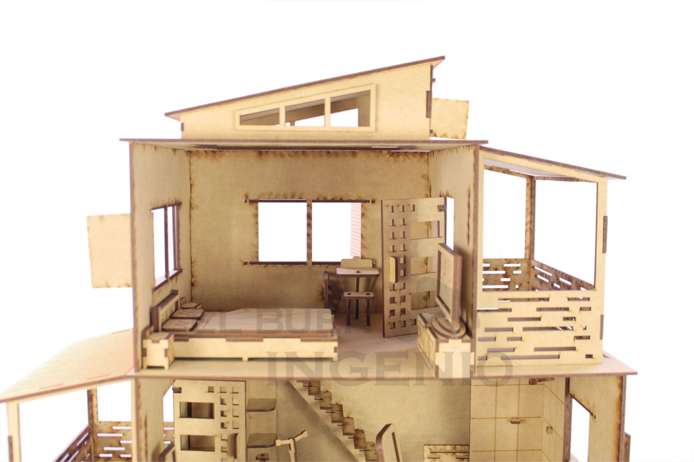 Casa de muñecas Moderna con muebles incluidos