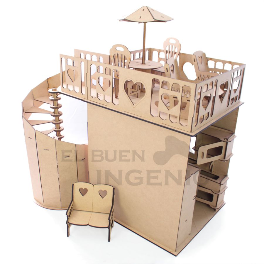 Set cocina completa para Barbie con Escalera y terraza