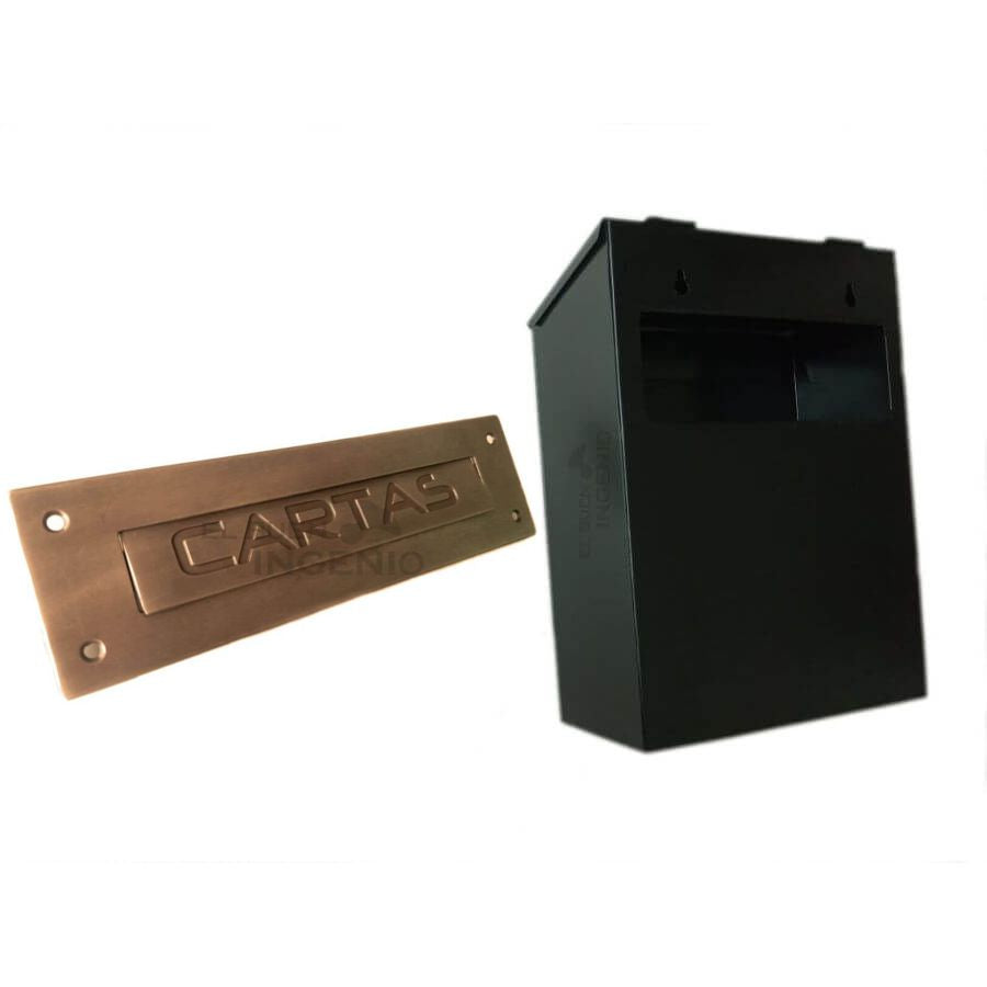 Caja Buzón y Frente Placa De Buzón De Cartas Apariencia Latón Antiguo Combo Para Correspondencia