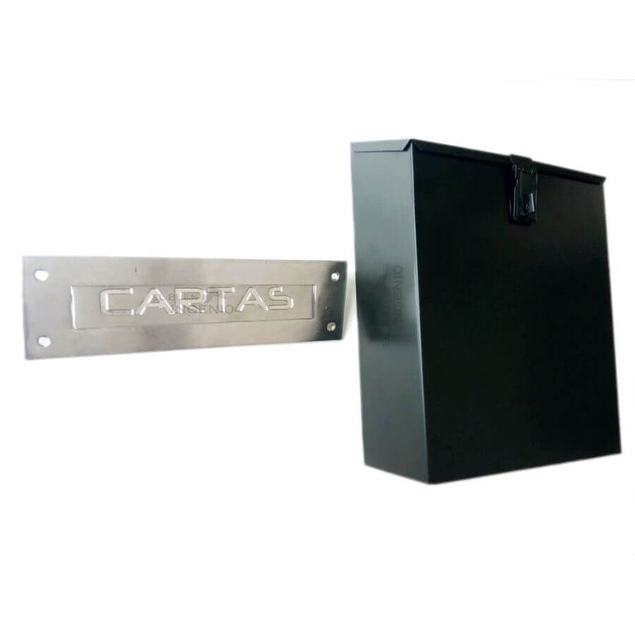 Caja Buzón y Frente Placa De Buzón De Cartas Apariencia Acero Inoxidable Combo Para Correspondencia