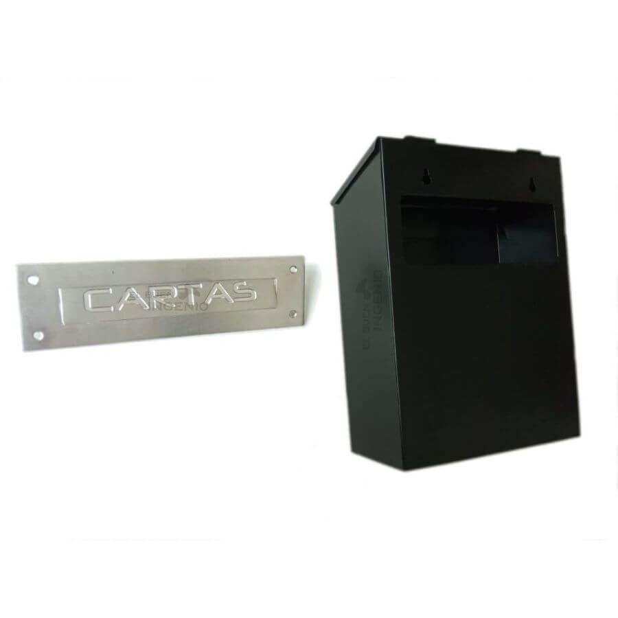 Caja Buzón y Frente Placa De Buzón De Cartas Apariencia Acero Inoxidable Combo Para Correspondencia