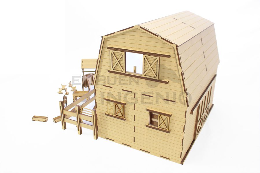 Granero Granja con Animales. Casa para Muñecas Juguete Didáctico
