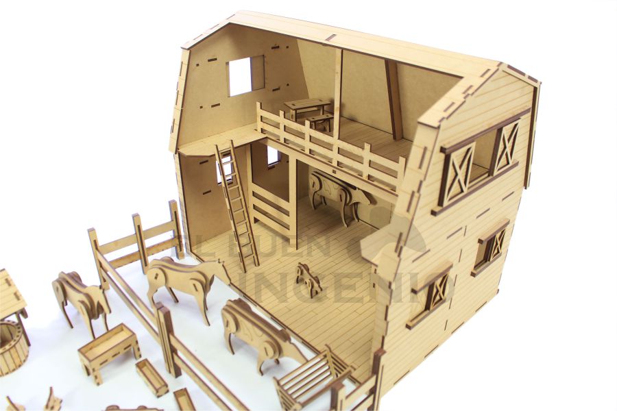 Granero Granja con Animales. Casa para Muñecas Juguete Didáctico