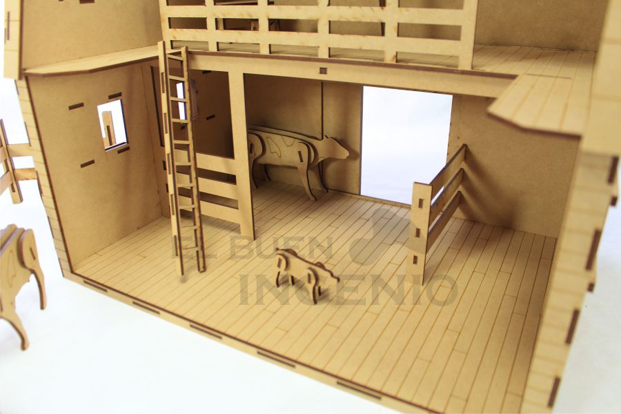 Granero Granja con Animales. Casa para Muñecas Juguete Didáctico