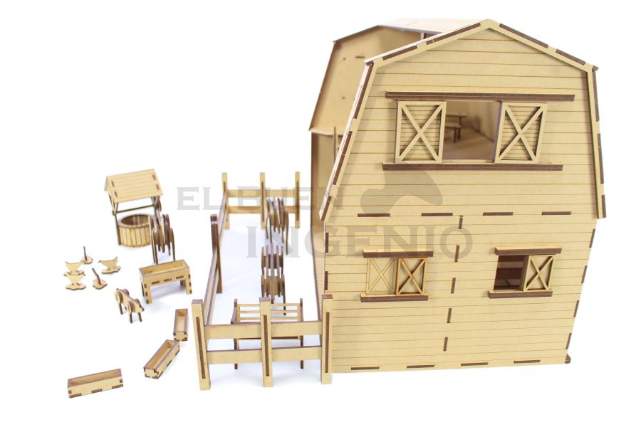 Granero Granja con Animales. Casa para Muñecas Juguete Didáctico