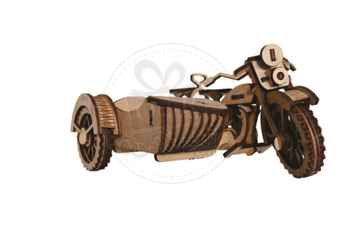 Motocicleta Sidecar Rompecabezas 3D