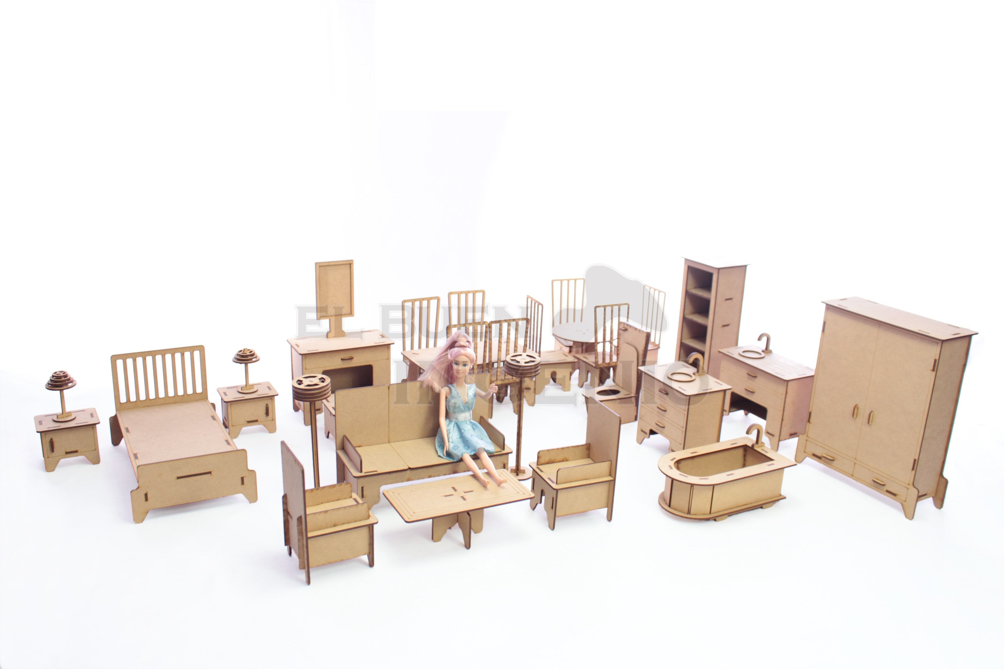 Set muebles para munecas barbies