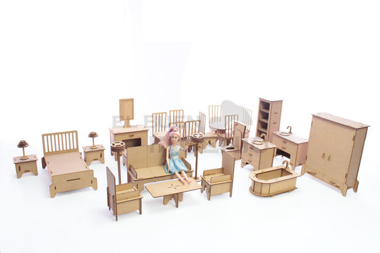 Set muebles para munecas barbies