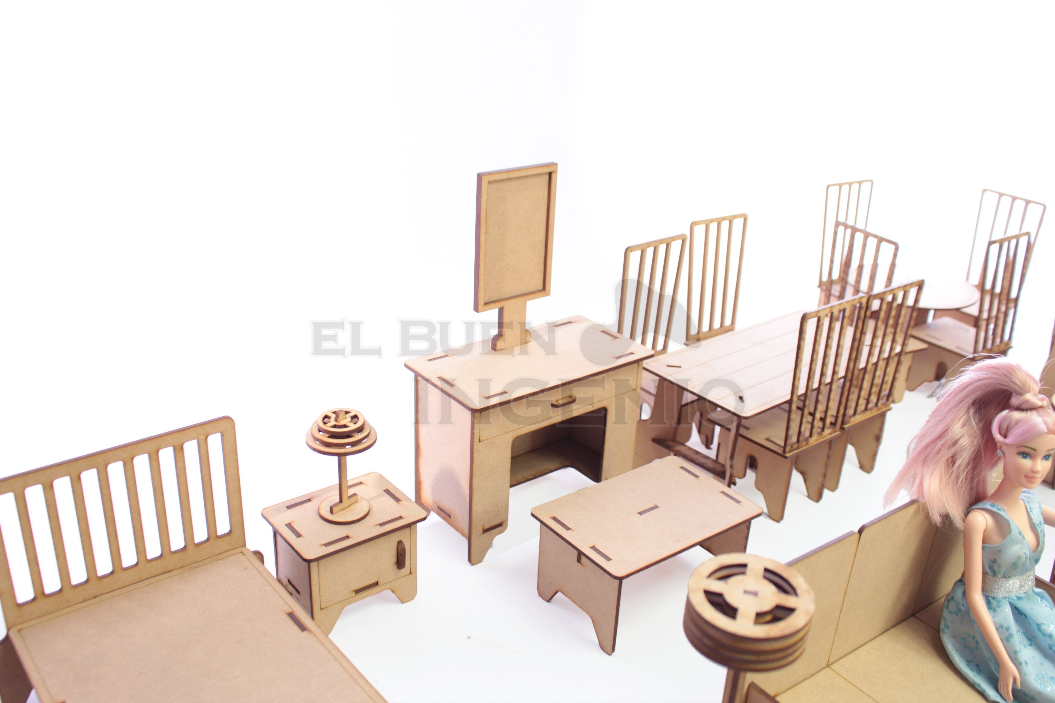 Set muebles para munecas barbies