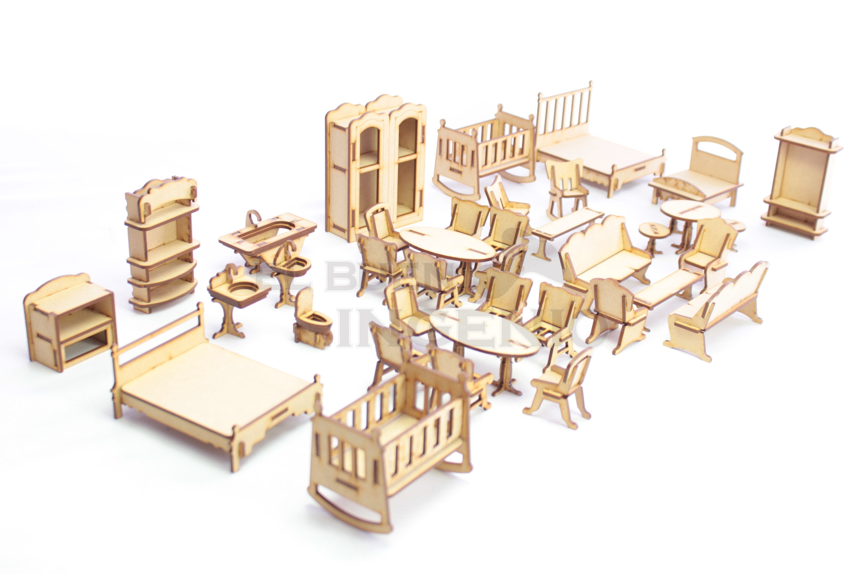 Set de muebles muñecas Polly 40 piezas