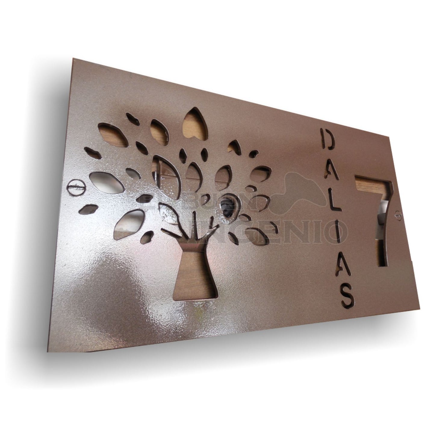 Numero Residencial Exterior Arbol 45cm x 25cm Calle Vertical
