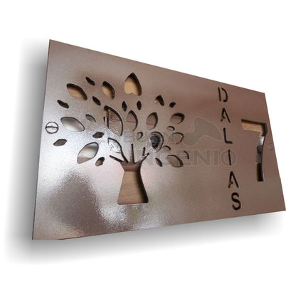 Numero Residencial Exterior Arbol 45cm x 25cm Calle Vertical