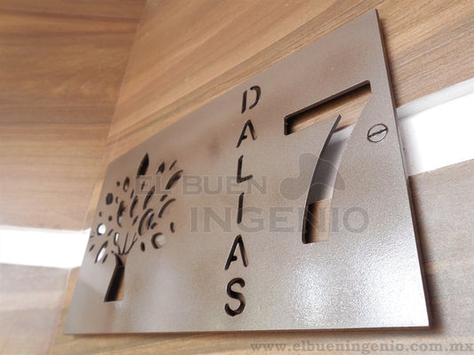 Numero Residencial Exterior Arbol 50cm x 30cm