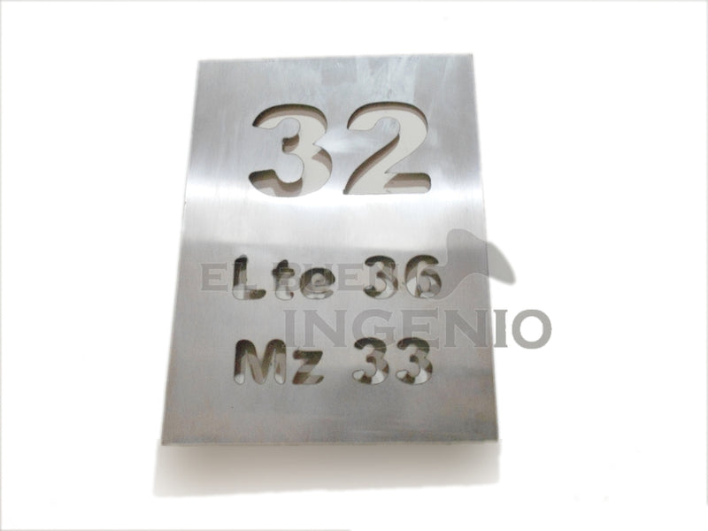 Numero Residencial Exterior Vertical Acero Inoxidable Rectangular
