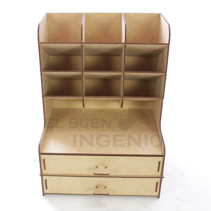 Organizador de escritorio con base para celular Conejo Dos cajones N1-2
