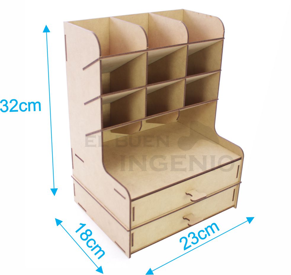 Organizador de escritorio con base para celular Conejo Dos cajones N1-2