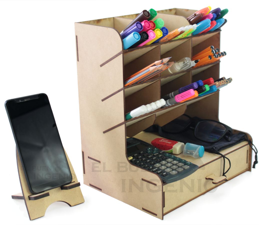 Organizador de escritorio con base para celular Conejo