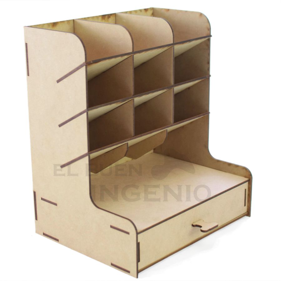 Organizador de escritorio con base para celular Plano
