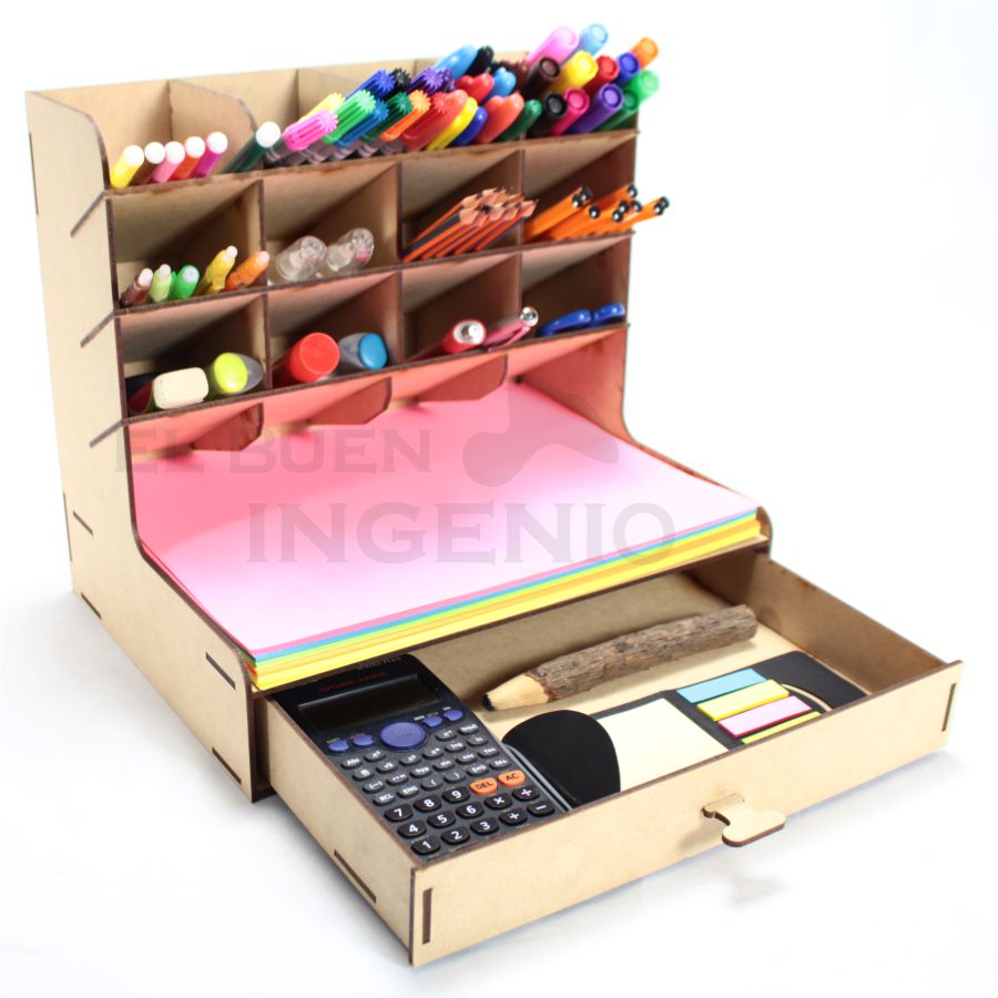 Organizador de Hojas Horizontal de escritorio con base para celular 2