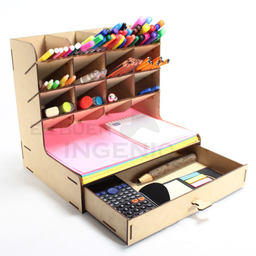 Organizador de Hojas Horizontal de escritorio con base para celular 2
