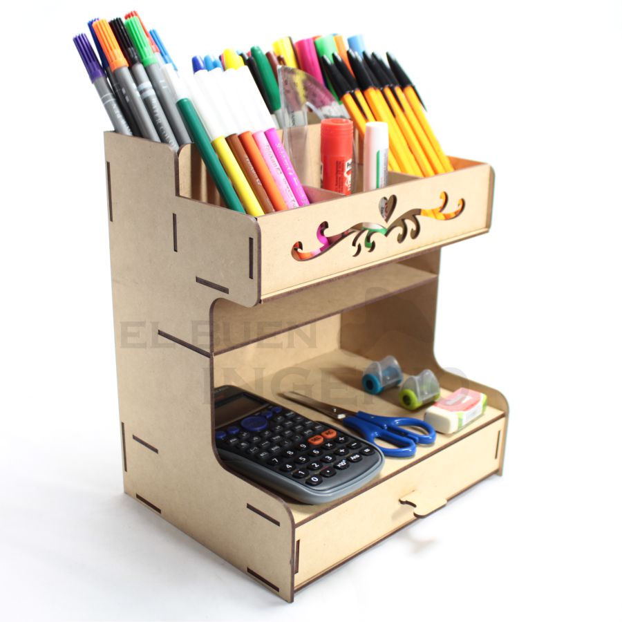 Organizador de escritorio Grecas Corazón con base para celular 4