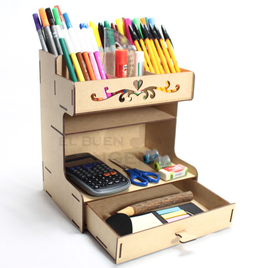 Organizador de escritorio Grecas Corazón con base para celular 4